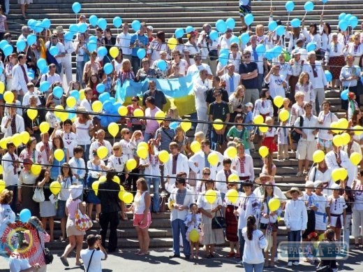 Одесситы не смогли запустить в небо флаг Украины