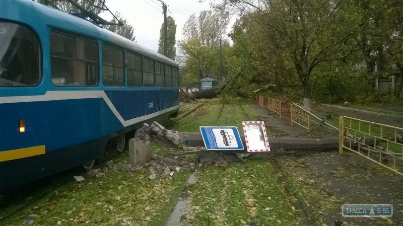 Часть улиц Одессы перекрыта из-за подтопления и упавших деревьев