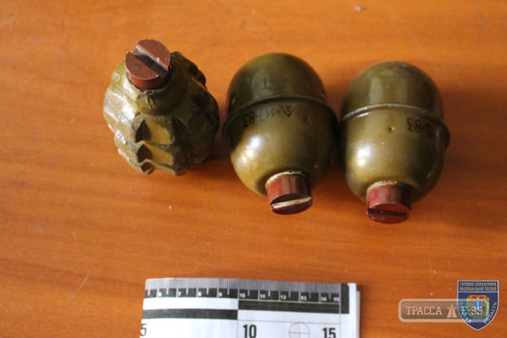 Полиция отобрала у жителя севера Одесской области три гранаты (фото)