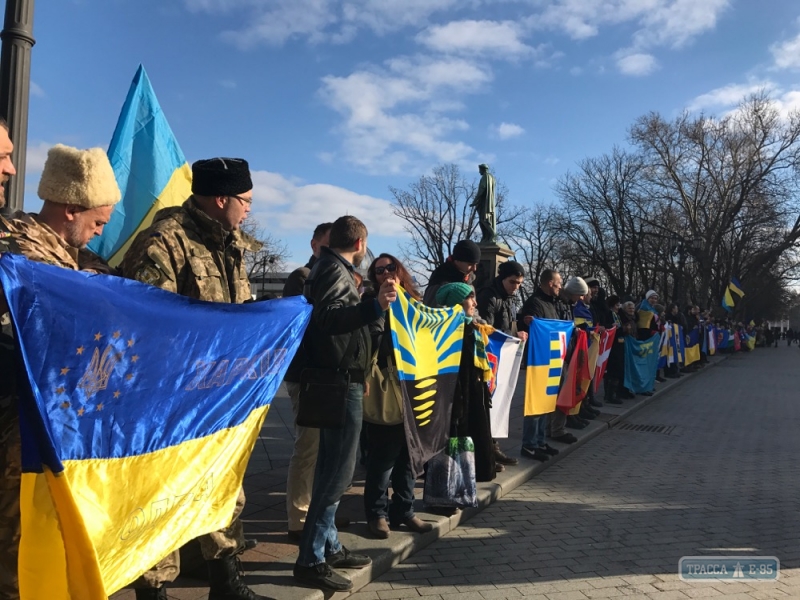 Одесситы в День Соборности создали из флагов Украины солнце (фото)