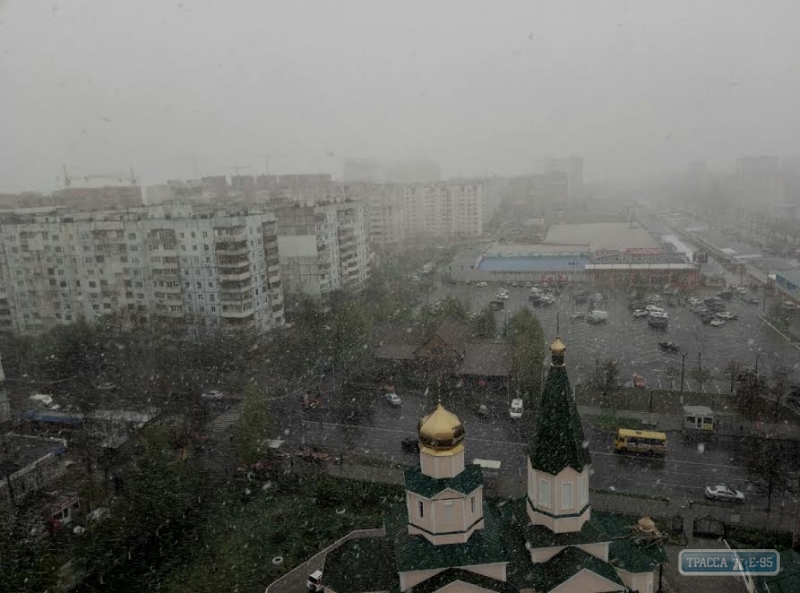 В Одессе началась сильная метель (видео)