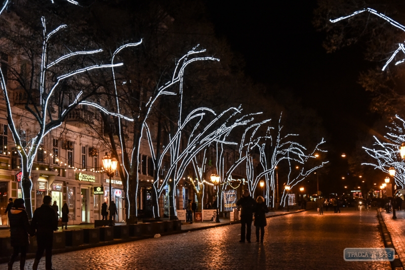 Новогодняя иллюминация украсила главную улицу Одессы (фото)