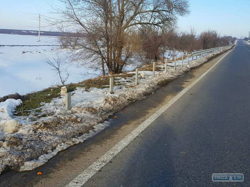 Неизвестные украли барьерное ограждение на трассе Одесса - Рени