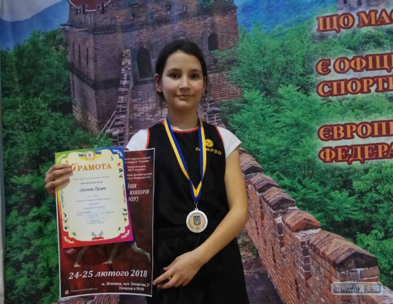 Одиннадцатилетняя спортсменка из Болграда стала чемпионкой Украины по ушу саньда