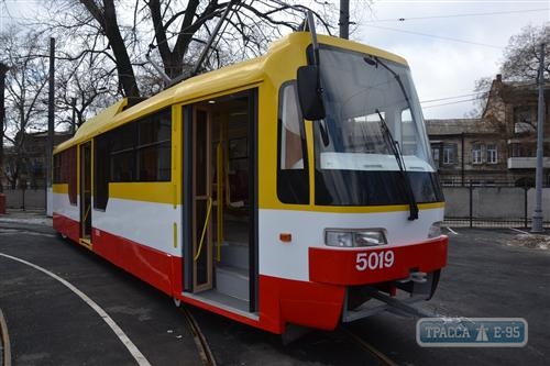 Очередной новый низкопольный трамвай одесской сборки готов к выходу на маршрут №7
