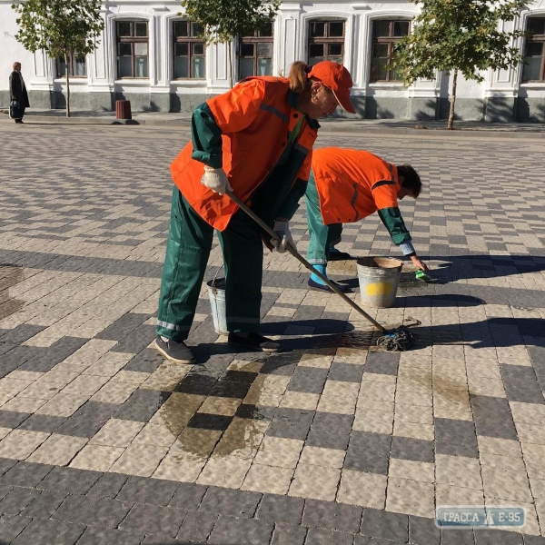 Масштабная уборка в Болграде: коммунальщики тщательно драят улицы к визиту президента (фото)
