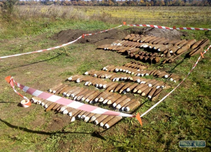 На окраине села в Одесской области нашли 176 снарядов, мин и гранатометов