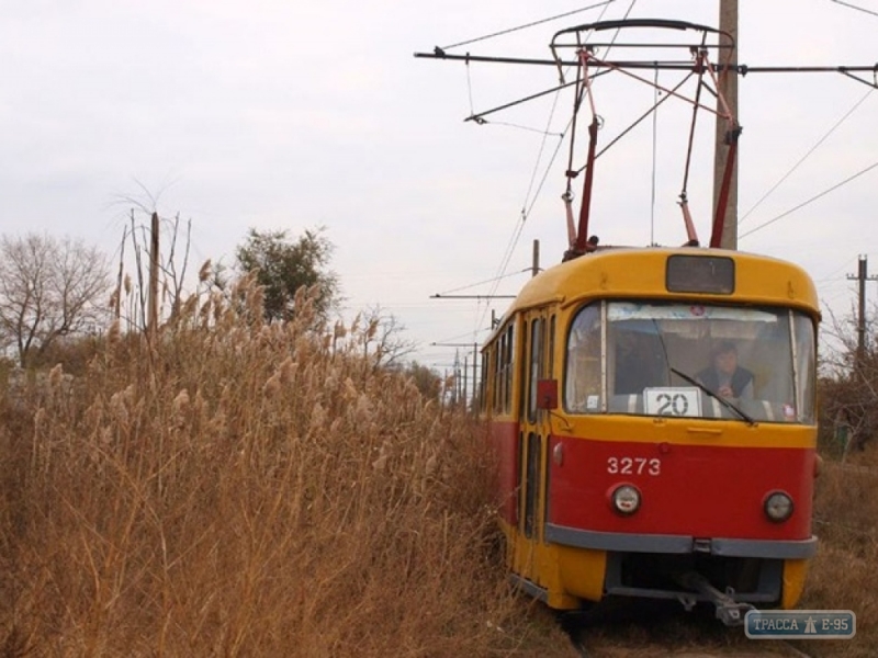 Зимний ливень в Одессе остановил работу трамвая №20