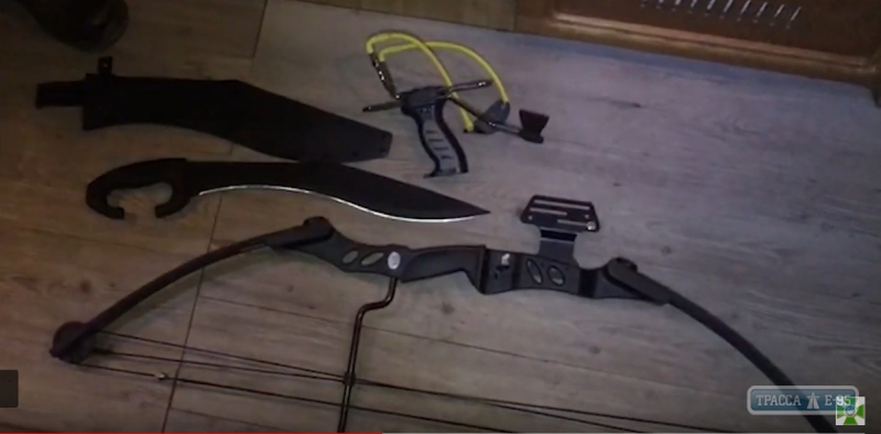 Одесские пограничники нашли мачете и луки, которые контрабандой вез гражданин Болгарии