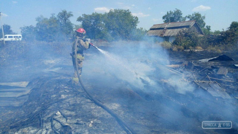 Пожар в Раздельнянском районе: горела сухая трава и пристройка к дому, погибла женщина