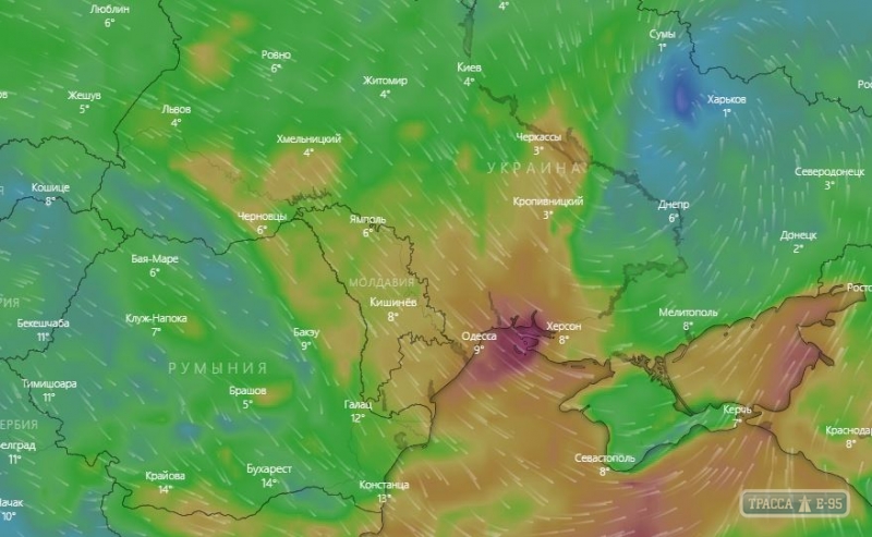 Резкое ухудшение погоды ожидается в Одесской области днем 24 февраля 