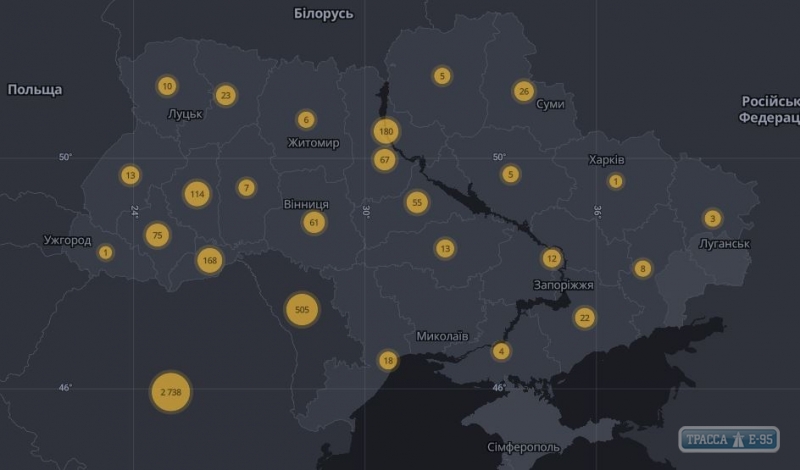 897 случаев коронавирусной болезни COVID-19 подтверждены в Украине, 22 человека умерли 
