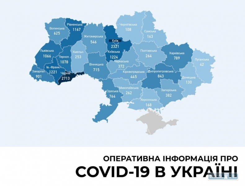 325 случаев коронавируса обнаружены за сутки в Украине, 18 – в Одесской области