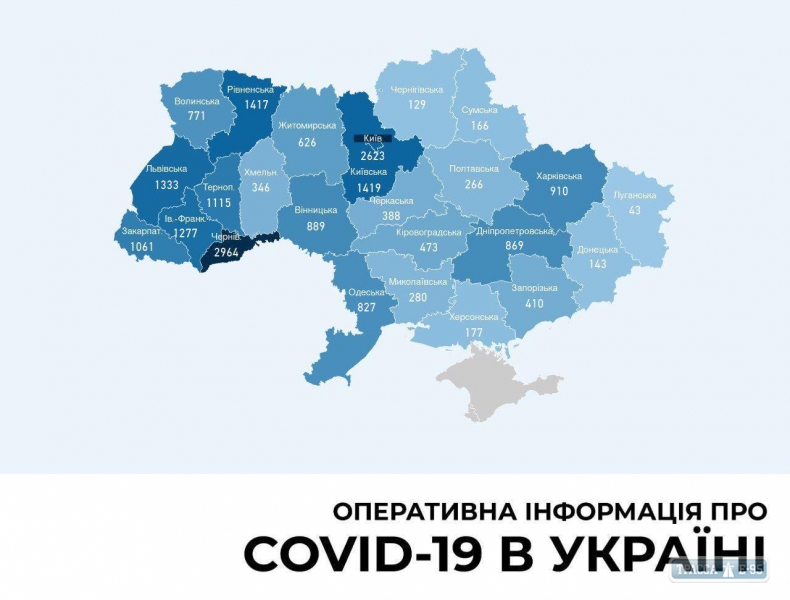 406 случаев коронавируса выявлено за сутки в Украине, 6 – в Одесской области