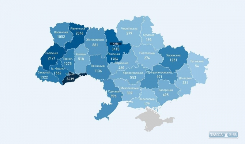 485 случаев коронавируса выявлены за сутки в Украине, 10 – в Одесской области
