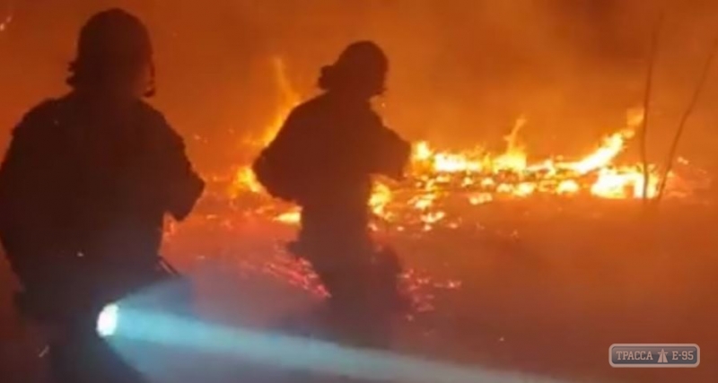 База отдыха сгорела в Черноморске. Видео