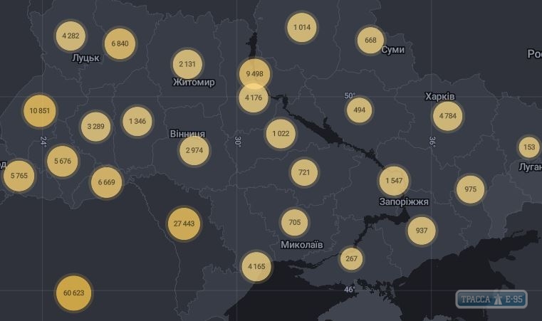 1199 случаев коронавируса выявлены за сутки в Украине, 96 - в Одесской области