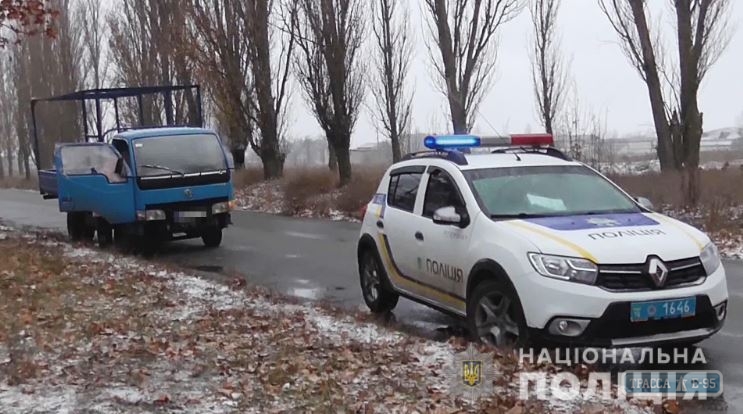 Мужчина на грузовике пытался сбить полицейских в Одесской области. Видео