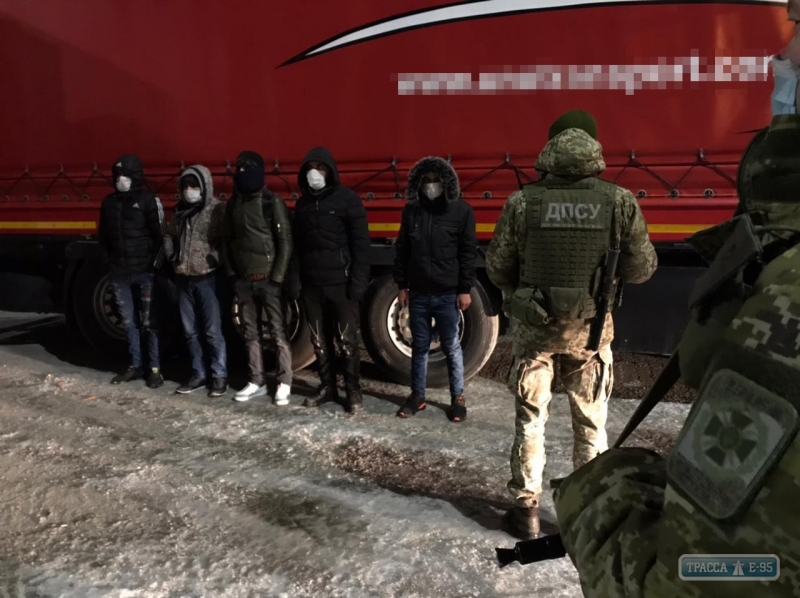 Одесские пограничники задержали пятерых нелегалов, которые прибыли в порт в автоприцепе из Турции