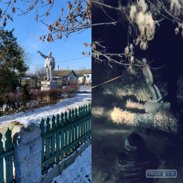 Неизвестные низвергли последний памятник Ленину в Одесской области