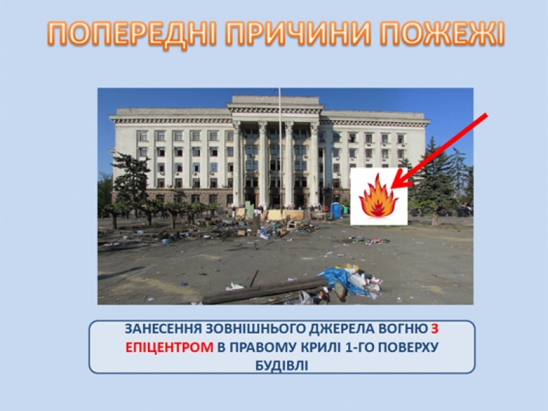Причина пожара в Доме профсоюзов в Одессе – поджог снаружи