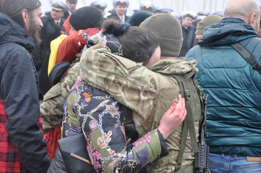 Бойцы спецназа украинских ВМС вернулись из зоны АТО в Одессу (фото)