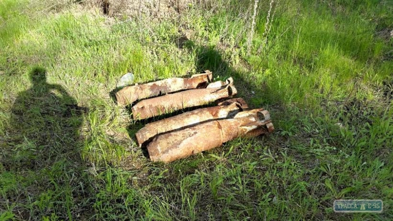 Житель райцентра Березовка Одесской области выкопал на огороде четыре авиабомбы (фото)