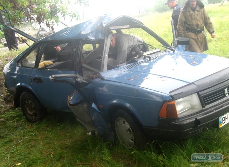 Автомобиль врезался в дерево в Одесской области: четыре человека в больнице