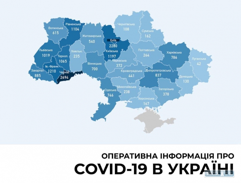 433 случая коронавируса обнаружены за сутки в Украине, 12 – в Одесской области