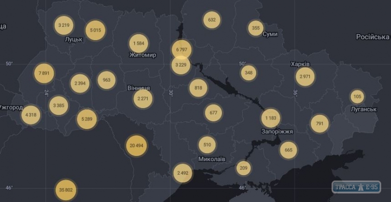 847 случаев коронавируса выявлено за сутки в Украине, 57 – в Одесской области