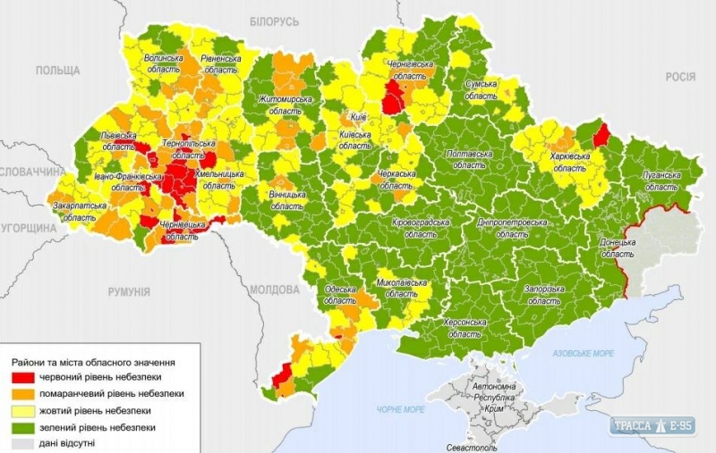 Оранжевая и желтая карантинные зоны расширились в Одесской области