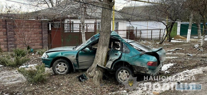Автомобиль врезался в дерево в Беляевке Одесской области