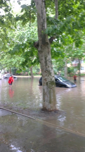 Небольшой дождь затопил ряд одесских улиц (фото, видео)