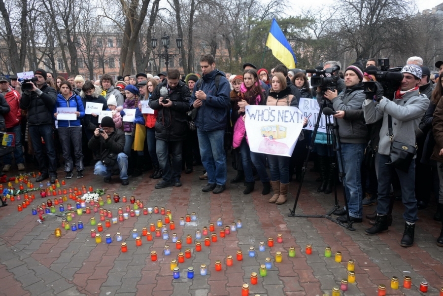 Одесситы почтили память погибших под Волновахой мирных жителей