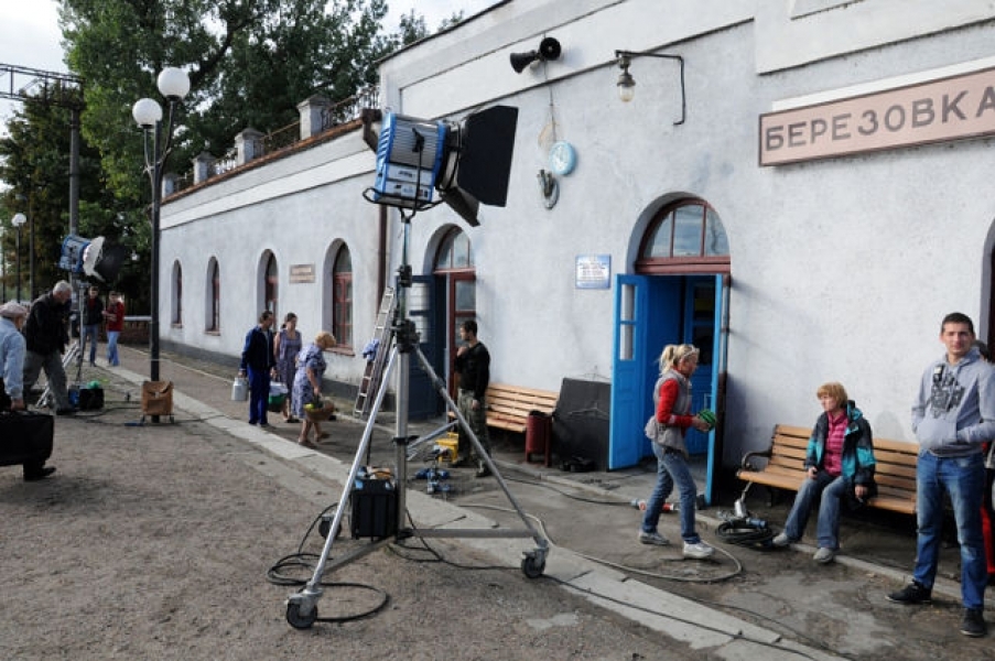 Железнодорожный вокзал города Березовка Одесской области превратился в съемочную площадку