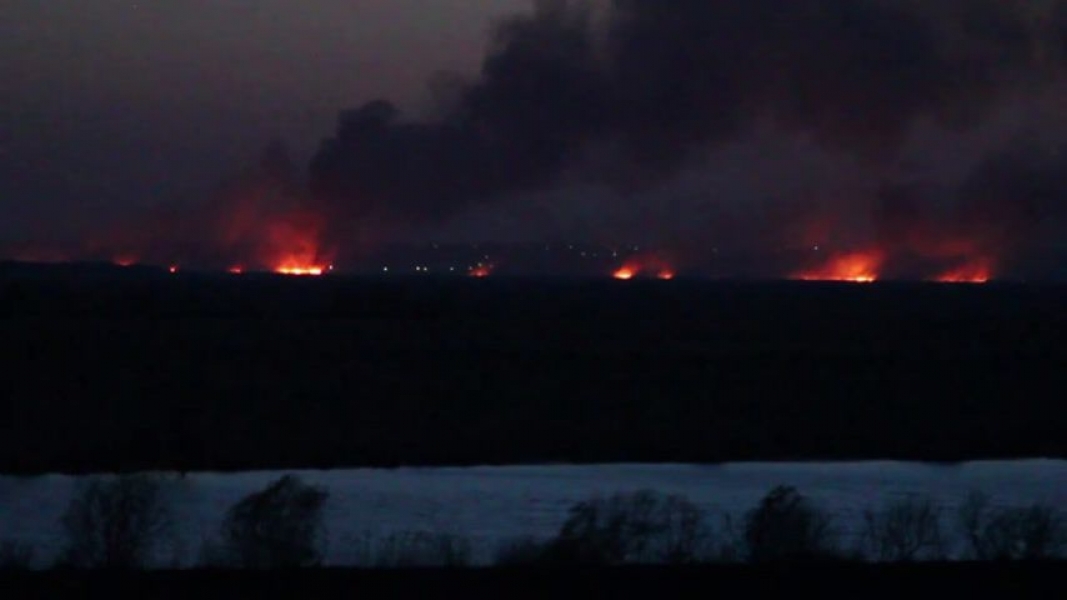 Повторное возгорание камыша возникло в плавнях Днестра в Одесской области