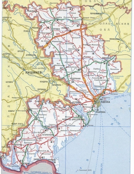 Карта Одесской области. Границы области, границы районов на карте …